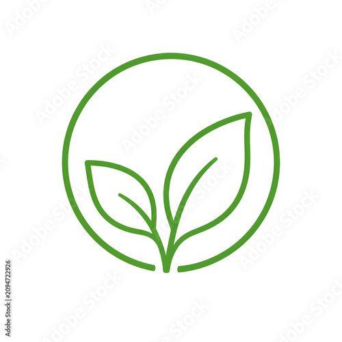Green leaf logo design element symbol.