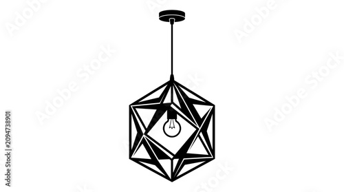 Cuadro en lienzo Geometric pendant light fixture design.