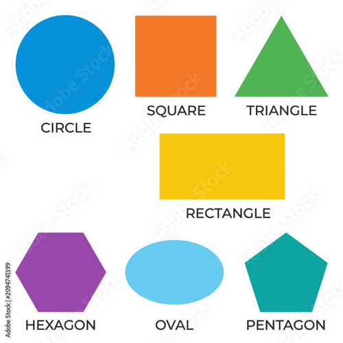 Learning Basic Geometric Shapes Displayed on a White Background Minimalist Style