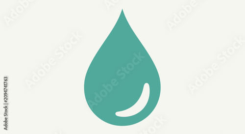 Teal liquid drop icon on white background.