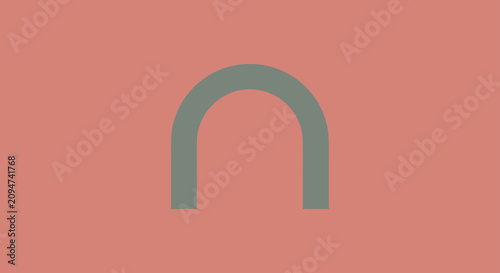 Minimalist grey horseshoe or U-shape graphic symbol.