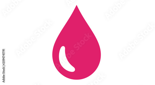 Pink liquid droplet icon on a white background.
