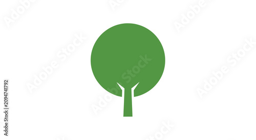 Minimalist green tree icon with rounded canopy.
