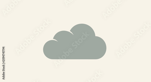 Minimalist grey cloud icon for weather or storage.