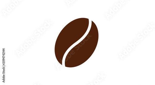 Photos Single dark brown roasted coffee bean icon.