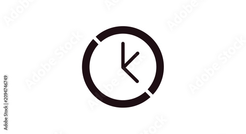 Bilde på lerret Simple circular clock face icon showing time.
