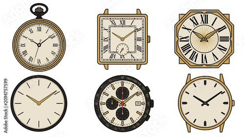 Fotografía Vintage and Modern Watches Collection: Pocket, Square, Octagon, Chronograph