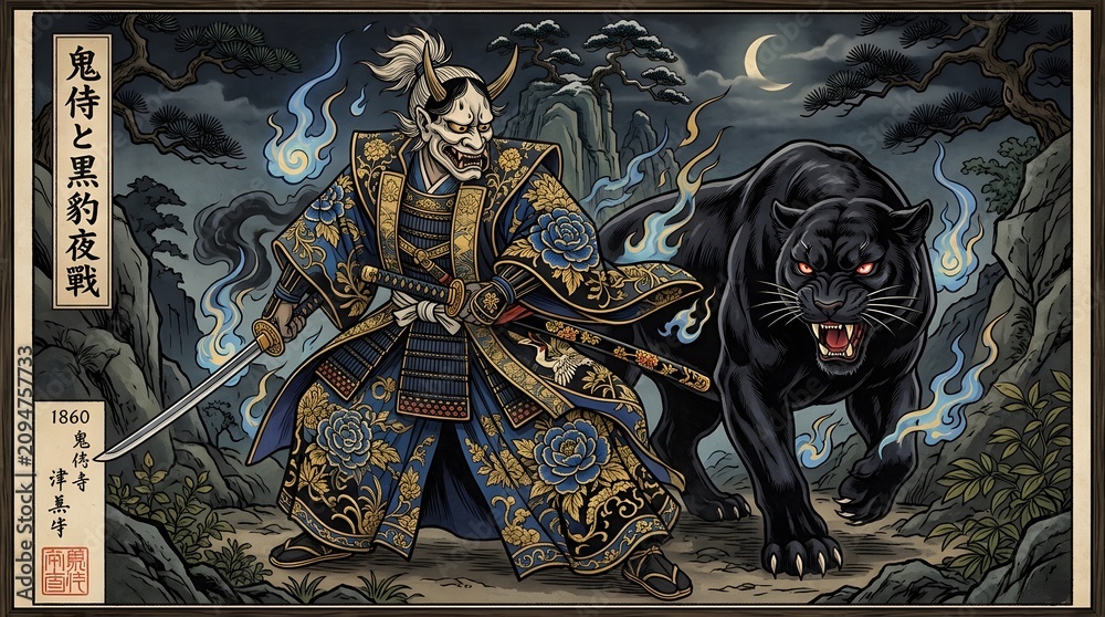 Fototapeta premium Epic digital art depicting a fierce warrior combat scene