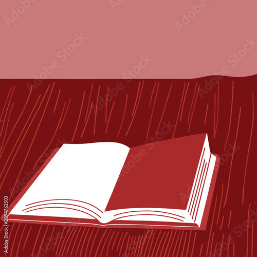 open book with red cover