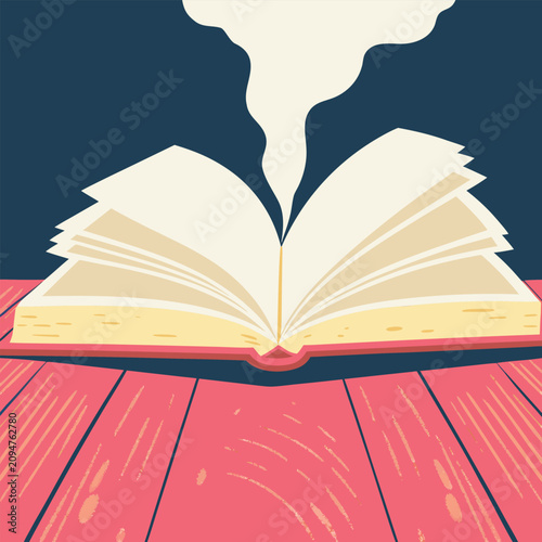open book with red pages