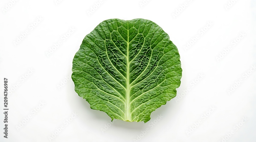 Obraz premium Green leafy vegetable on white background.