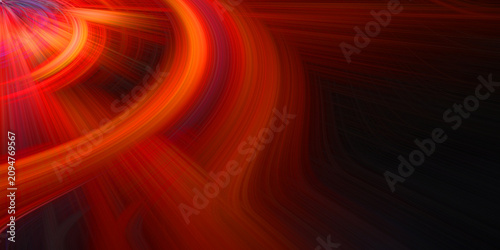 Obraz na plátně Radiant abstract background with fiery red orange light trails swirling in circular motion creating dynamic energy vortex effect