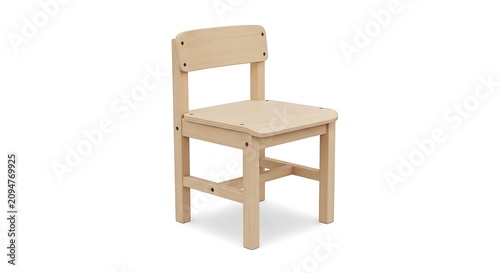 Small wooden chair. Simple kid's furniture