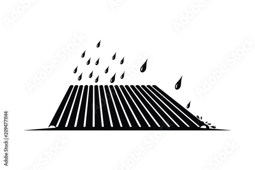 Photography Raindrops Falling On Grooved Surface Black And White Silhouette