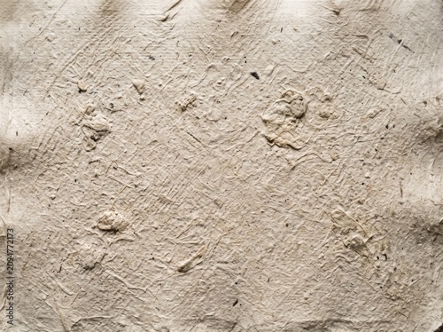 Crinkled artisan parchment texture background with organic pulpy details and rustic character