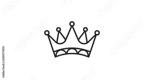 Fotografie Simple Line Art Crown Icon - Royalty Symbol