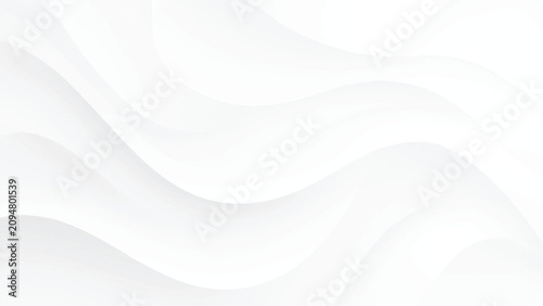 Bild auf Leinwand Abstract white wave background with soft shadows, elegant fluid curves smooth fabric texture for premium design