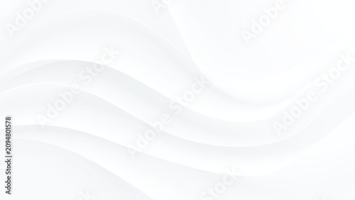 Obraz na plátně Abstract white wave background with soft shadows, elegant curves dynamic fabric smooth texture for luxury design