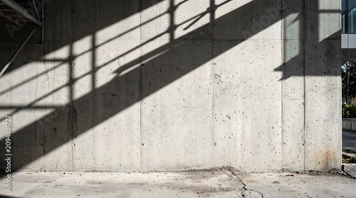 A concrete wall with a shadow of a person walking
