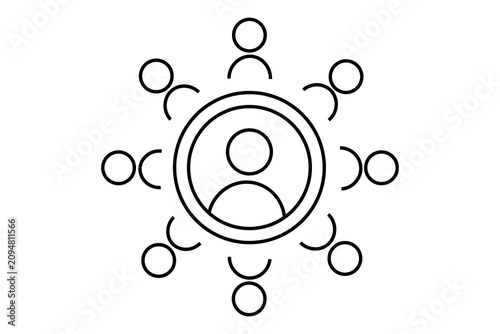 Fotografie It features a central user profile avatar head and shoulders outline enclosed within a double-ringed circle