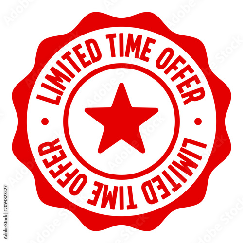 limited time offer seal badge. limited time offer label sticker. Vector sign
