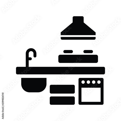 Bild auf Leinwand Kitchen icon