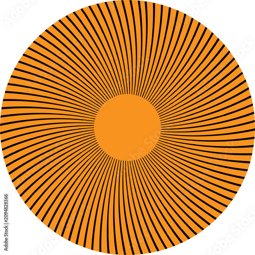 Dark Orange Vintage Sunburst Explosion Badge Label Design