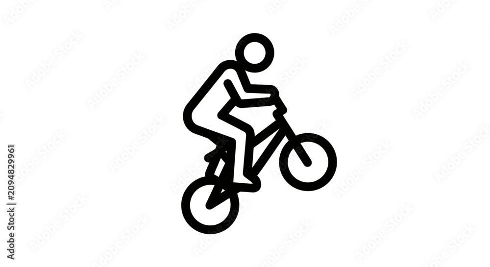 Fototapeta premium BMX rider performing a trick jump on a bicycle.