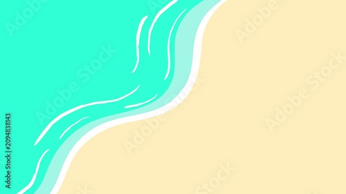 Wavy ocean meets sandy shore. Calming sea waves. Serene coastal landscape.Peaceful beach scene with turquoise water and sand.