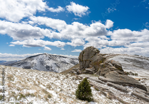 Winter landscape in the City of Rocks Park Idaho