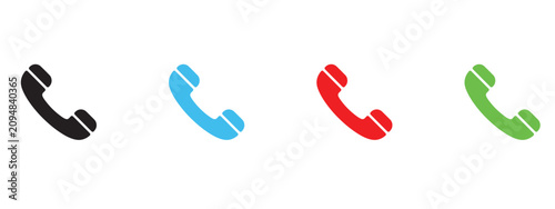 Fotografía Telephone handset communication icons set with telephone, communicatio