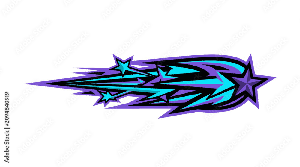 Fototapeta premium Sketchy flat textured illustration of a vibrant abstract speed effect 