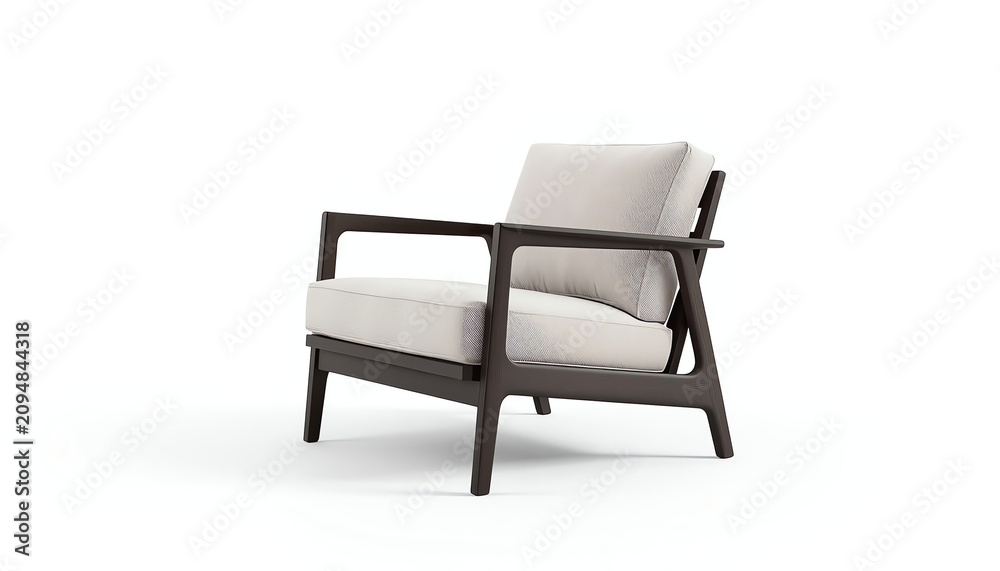 Fototapeta premium 3d rendering of an Isolated modern lounge armchair 