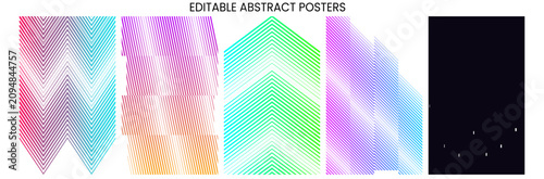 Abstract poster wave flow set texture overlay gradient cover templates on geometric shapes for social media, flyer & event with transparent background vector illustration