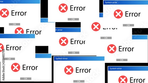 Vintage Retro Operating System Warning Error Popup Window Collage Background