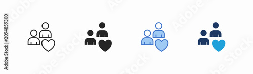 Принти на полотні Set of benevolent act icon collection in multiple style