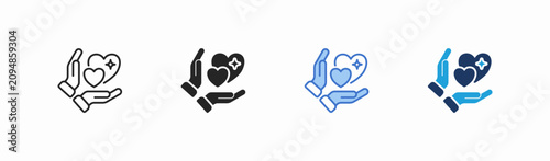 Tableau sur toile Set of compassionate giving icon collection in multiple style