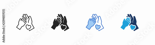 Fotografie Set of helping hand icon collection in multiple style