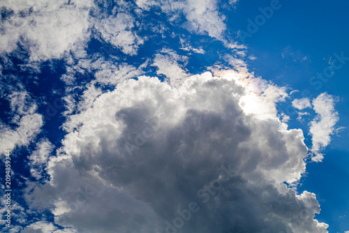 Dramatic cumulus storm cloud precursor of cloud approaching severe weather