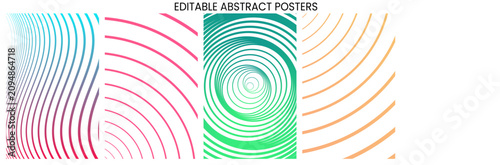 Abstract poster tunnel set texture overlay gradient templates on geometric shapes for social media, flyer & event with transparent background vector illustration