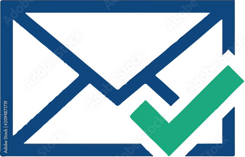 Email icon with a green checkmark symbol representing a successfully sent message.