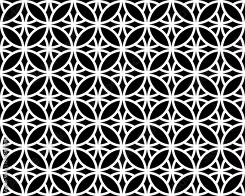 Stylish monochrome background design. Repeating elements of stylish ornament, seamless pattern