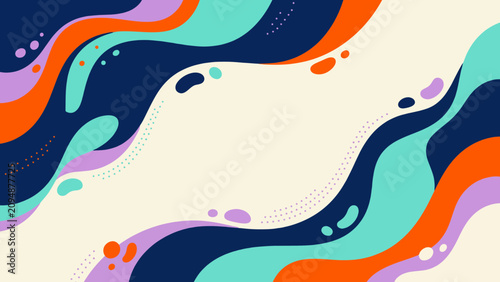 Vibrant Dynamic Abstract Flowing Waves and Splashes Graphic Design