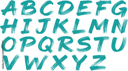 Foto Full alphabet collection featuring rough grunge brush stroke style capital lette