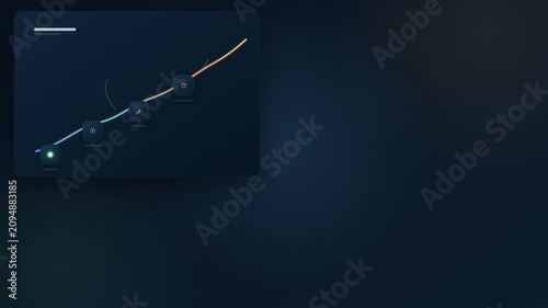 Abstract Graph Line Animation with Colorful Nodes