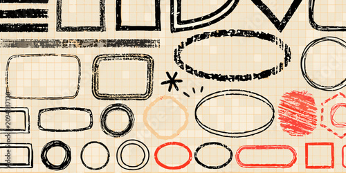 Photos Collection Of Hand drawn Geometric Shapes And Lines Sketch Style