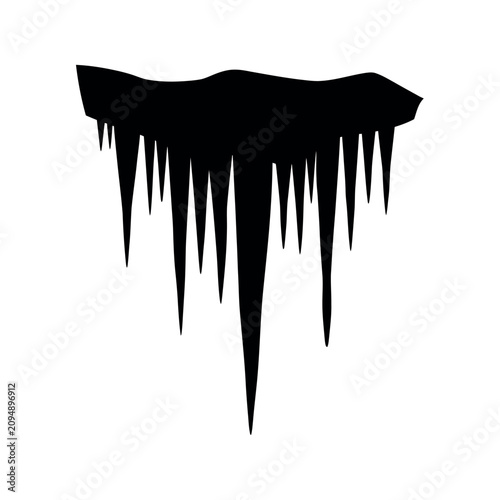 Tableau sur toile Black liquid dripping icicle like formation.
