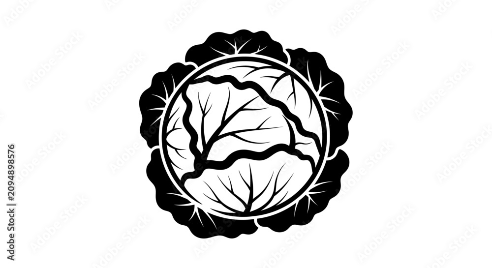 Obraz premium Black and white circular leaf logo with tree branches with circular design showcasing branches surrounded leaves plain white background stylized black