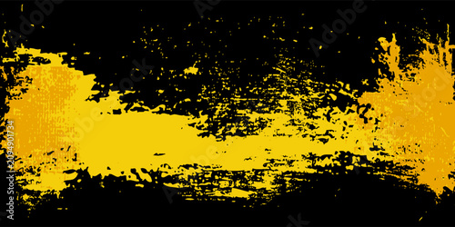 Yellow stroke of paint isolated on transparent background