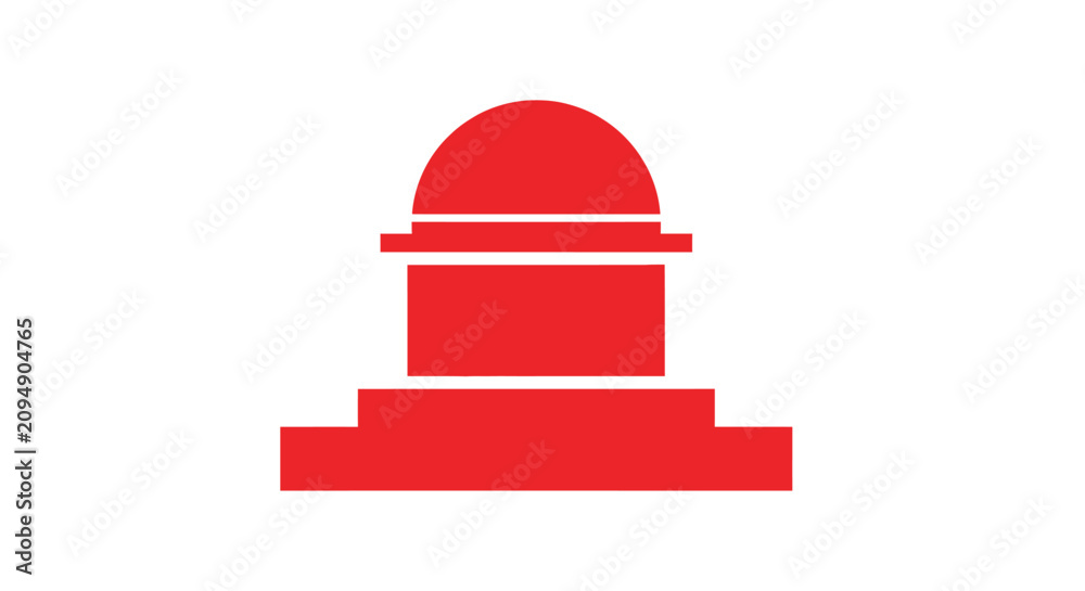 Fototapeta premium Red beacon light on for warning or signal